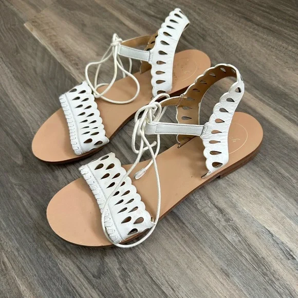 Jack Rogers White Ruby Ankle Tie Sandals - Picture 5 of 8